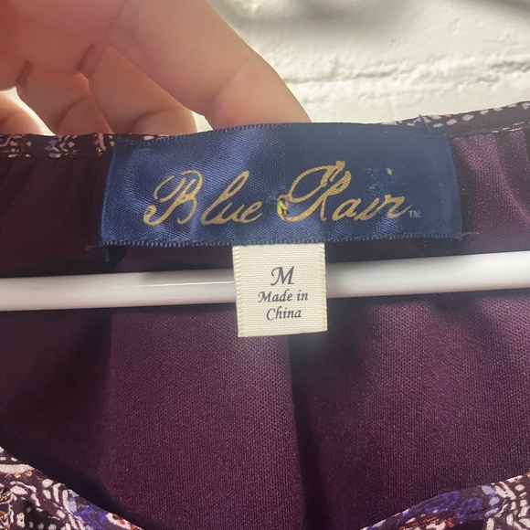 ⏰LAST CHANCE⏰ Blue Rain Purple and White Sundress with Bishop Sleeves - Picture 6 of 10